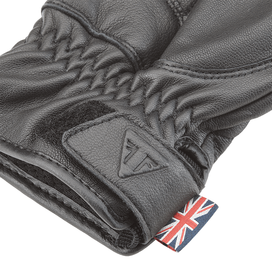 Sulby Leather Gloves in Red with Bone Stripe | Motorcycle